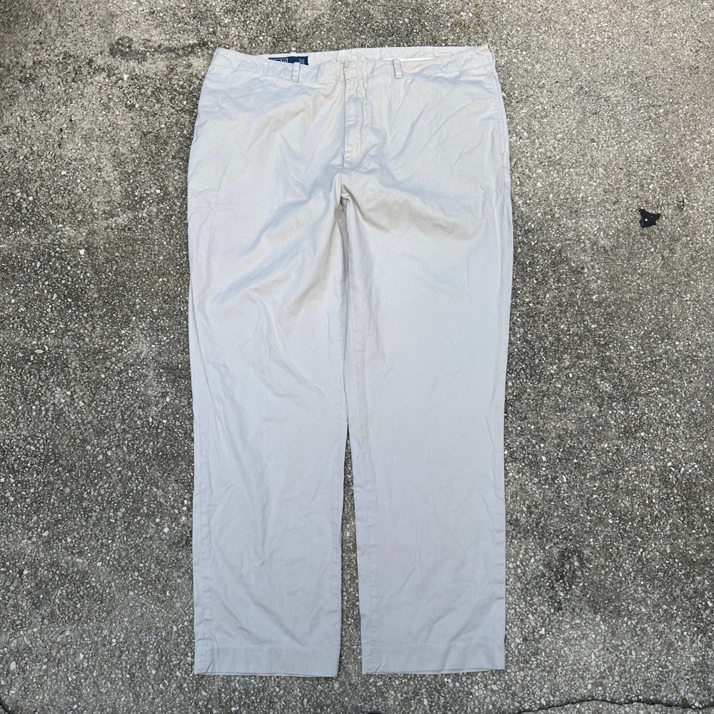 Polo Ralph Lauren Mens Tan Khaki Chino Pants 100% Cotton Straight Leg 42x32